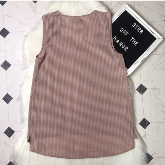 NWT 14th & Union tan buffalo plaid sheer tunic XSP - Picture 2 of 6